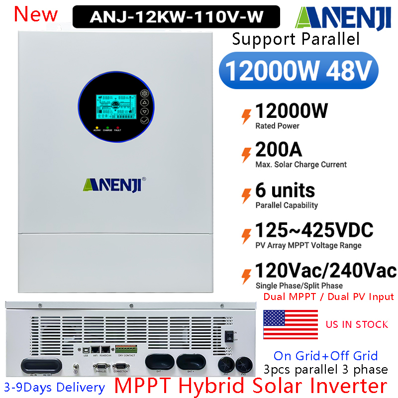 Off Grid Solar Inverter 48V 6000W - Inversor Solar Híbrido ANENJI de Fase