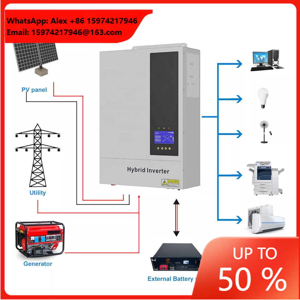 Inversor Solar Híbrido de 5.5K - Hybrid Solar Inverter 5.5Kw Mppt 48V reseña y precio