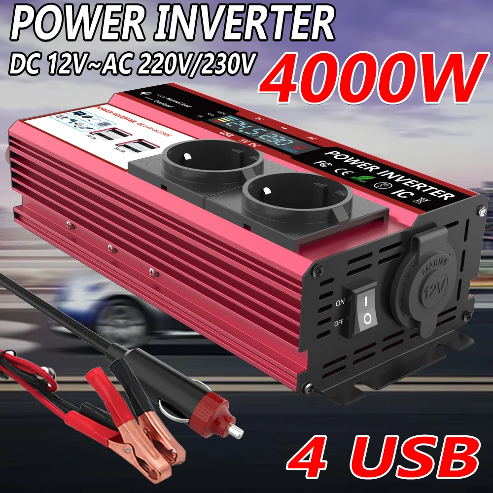 Inversor de 12 V a 220 V, 4000 - Power Inverter 12V 220V 4000W Continuous reseña y precio